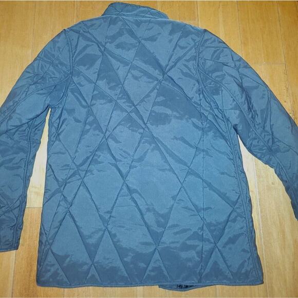 London Fog Manhattan Quilted Coat Jacket Grey Size M Full Zip Button Up - Picture 5 of 5